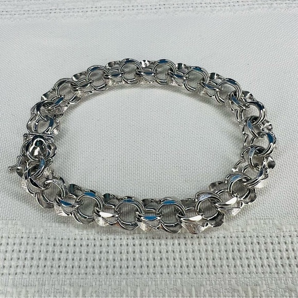 Jewelry - VTG .925 Sterling Bracelet Marked Multi-Links Charm Bracelet Perfect 7”